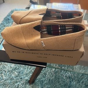 COPY - NEW with Box  TOMS Classic Natural Burlap Mens Canvas Espadrilles Shoes …